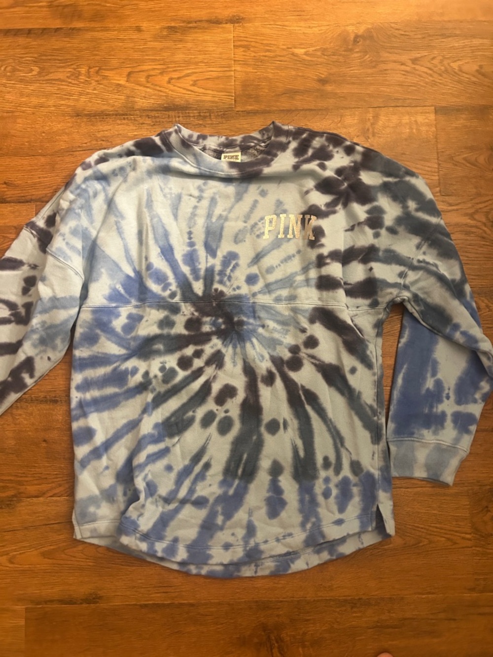 PINK Victoria's Secret Blue & Navy Tie-Dye Crewneck Sweatshirt